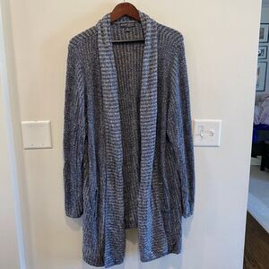 Barefoot dreams CozyChic lite high slit cardigan duster blue buttery soft